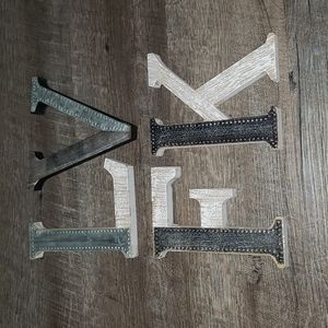 Metal and Wood letter